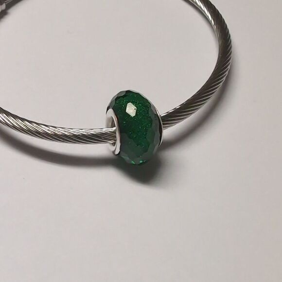 Green Sparkly Charm for Pandora Style‎ Bracelet - Picture 3 of 4